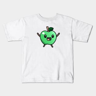 Smiling Green Apple Kids T-Shirt